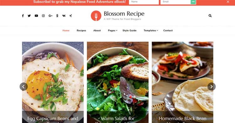 Download Blossomthemes - Blossom Recipe Pro WordPress Food Blog Theme